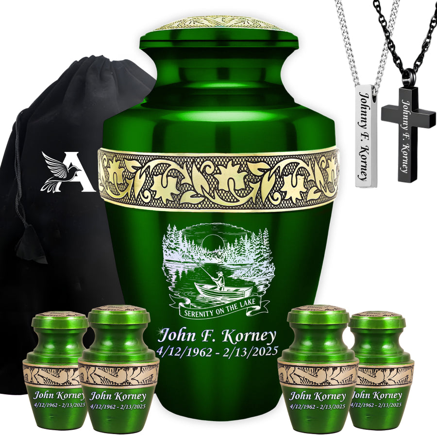 Serenity on the Lake Engraved Cremation Urn