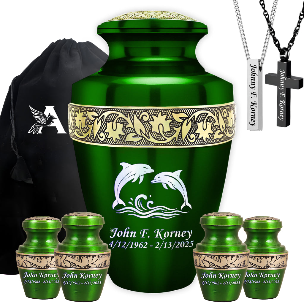 Dolphin Engraved Cremation Urn