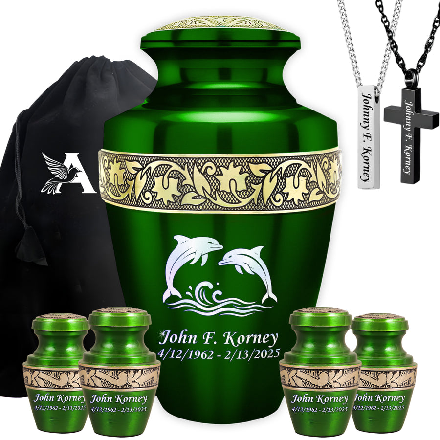 Dolphin Engraved Cremation Urn