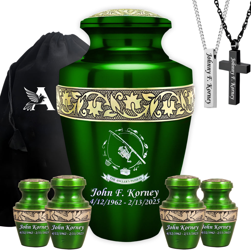 The Anglers Passion Engraved Cremation Urn