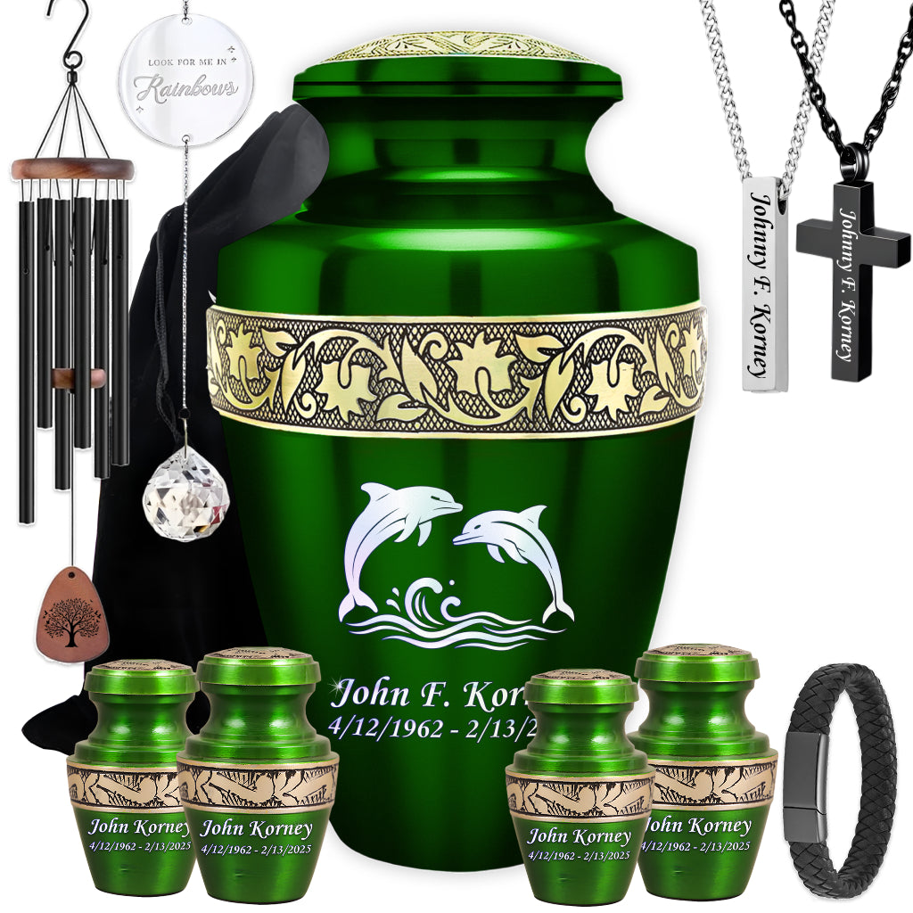 Dolphin Engraved Cremation Urn