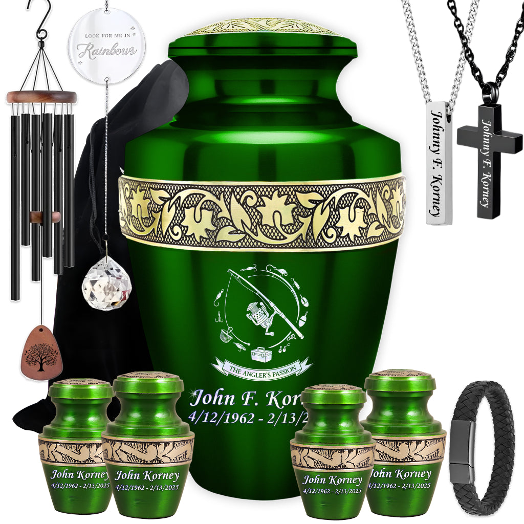 The Anglers Passion Engraved Cremation Urn