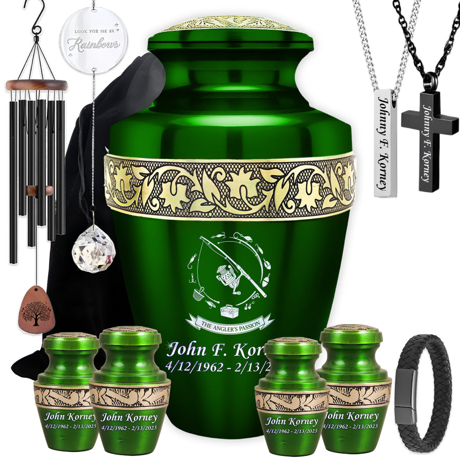 The Anglers Passion Engraved Cremation Urn