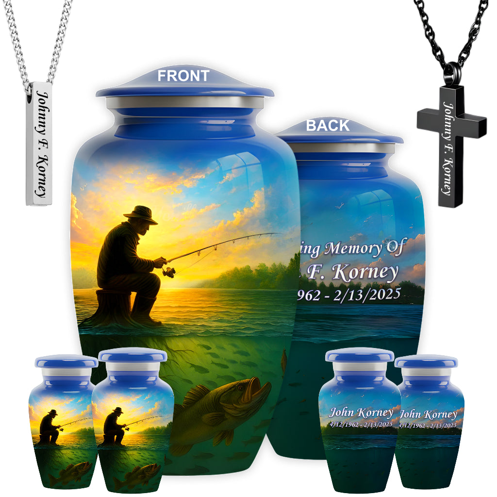 Fishing Image Urn