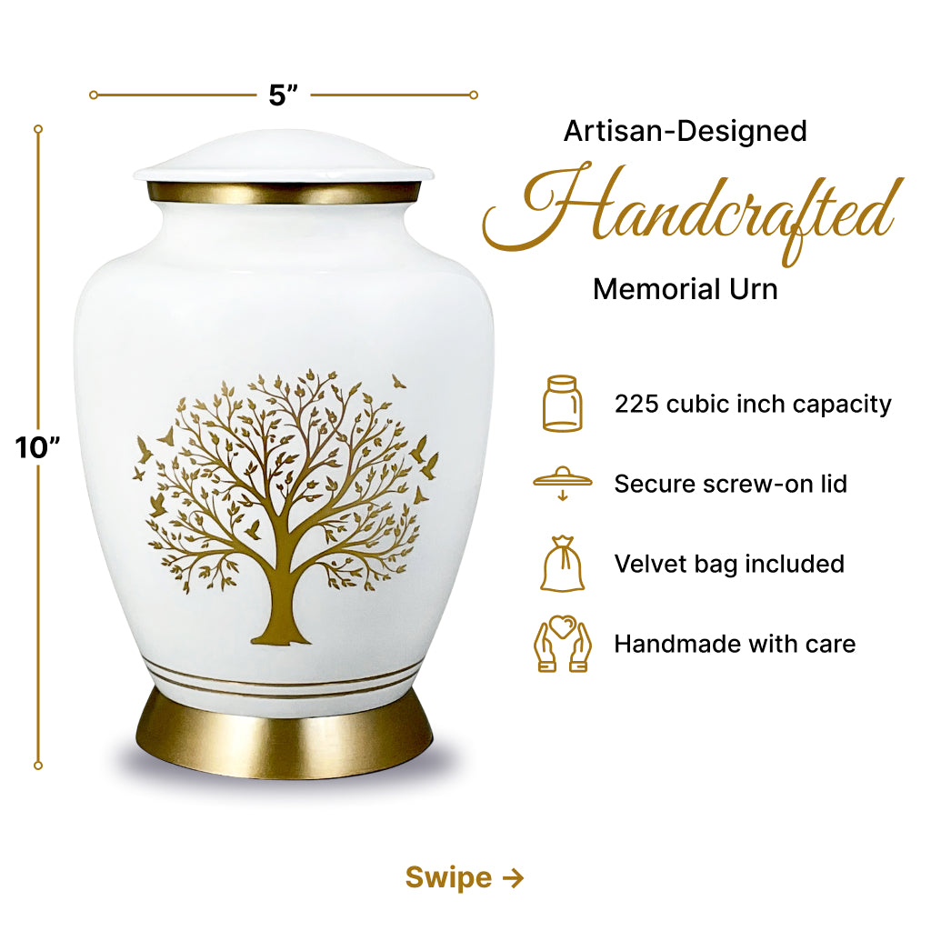 Ornate Tree of Life Motif Urn
