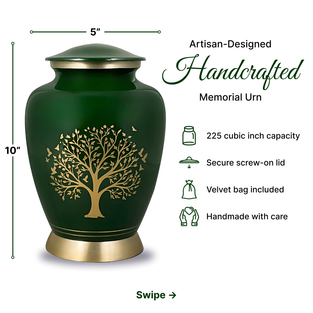 Ornate Tree of Life Motif Urn