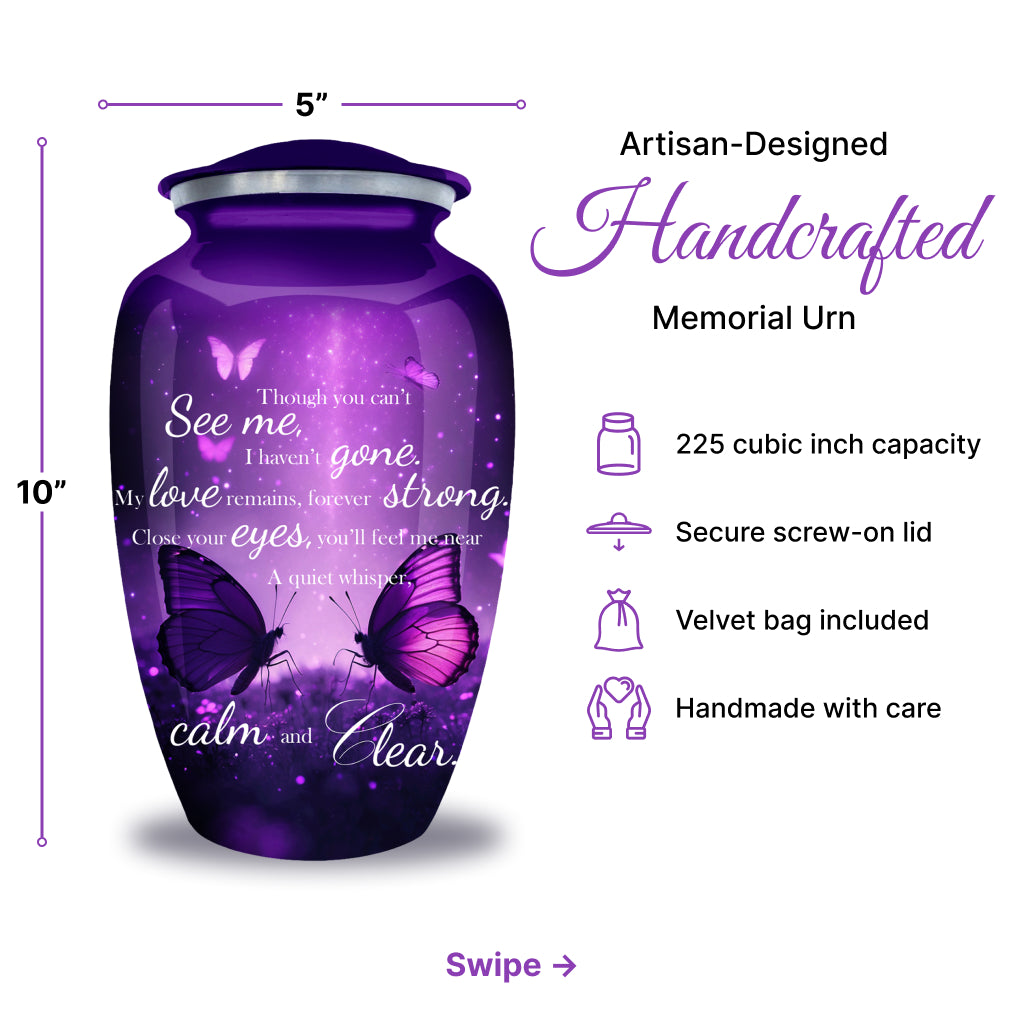 Butterfly Engraved Cremation Urn