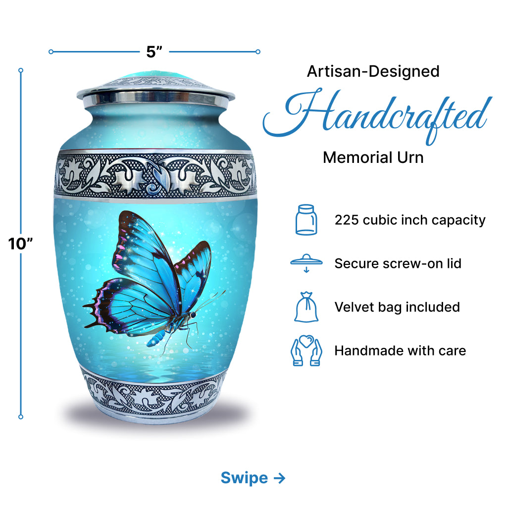 Butterfly Engraved Cremation Urn