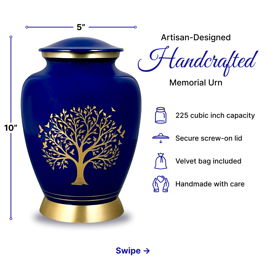 Ornate Tree of Life Motif Urn