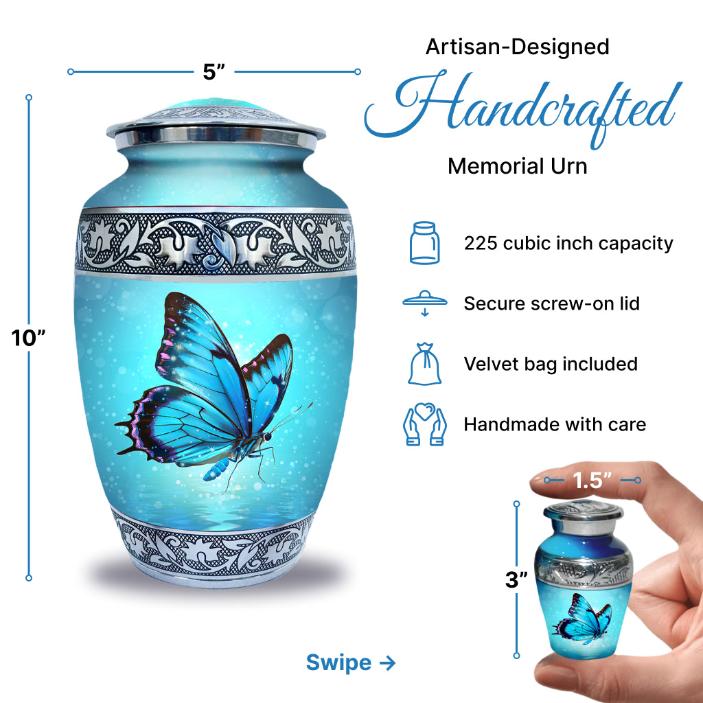 Butterfly Engraved Cremation Urn