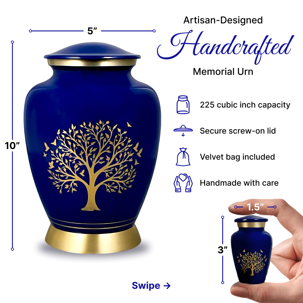 Ornate Tree of Life Motif Urn