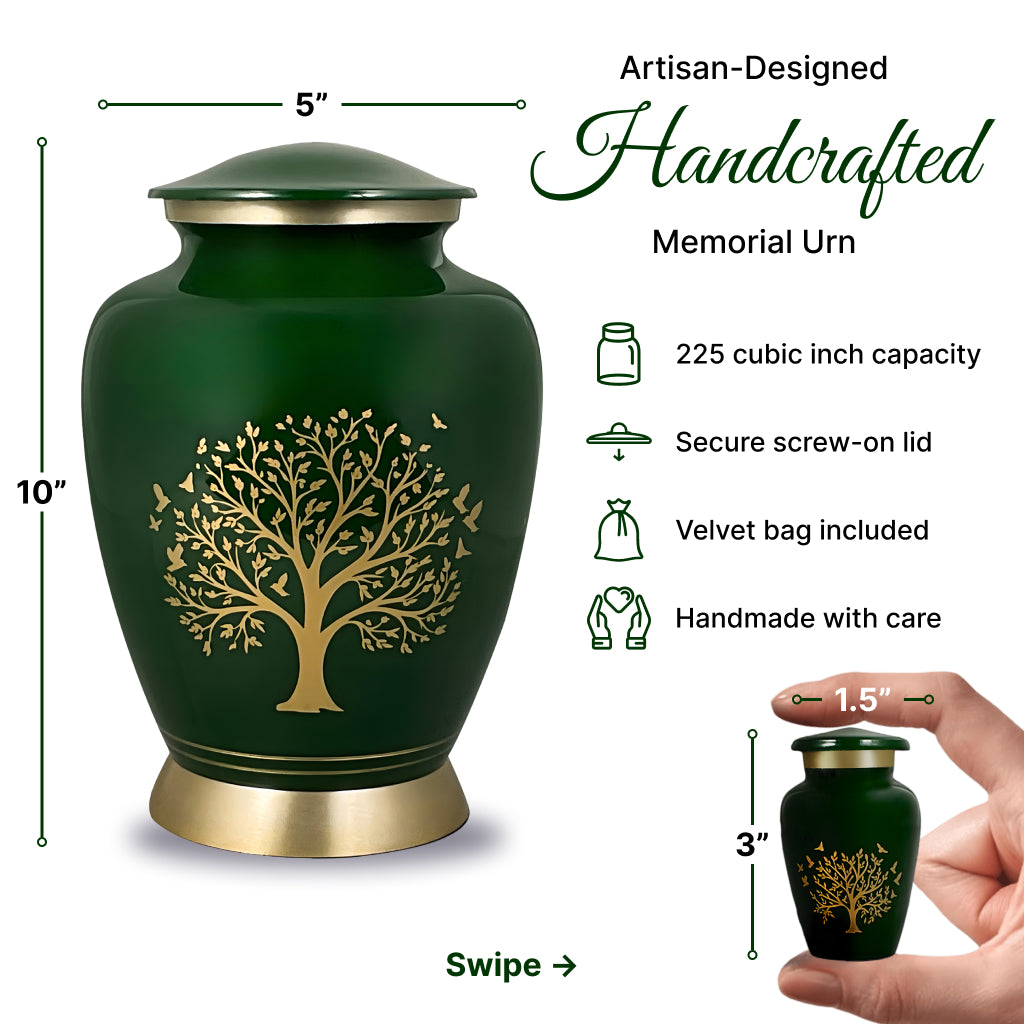 Ornate Tree of Life Motif Urn