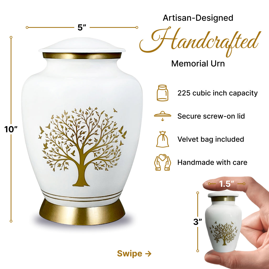 Ornate Tree of Life Motif Urn