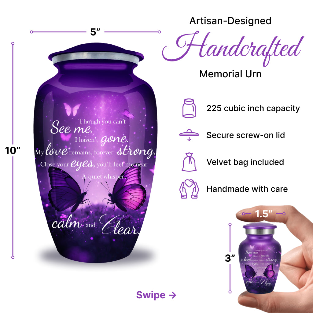 Butterfly Engraved Cremation Urn