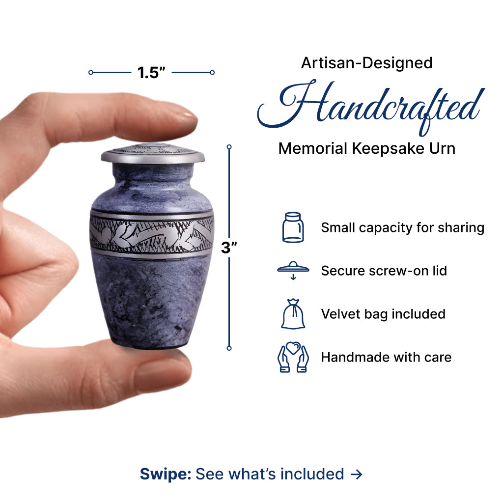 Pearl & Silver Hand-Engraved Urn