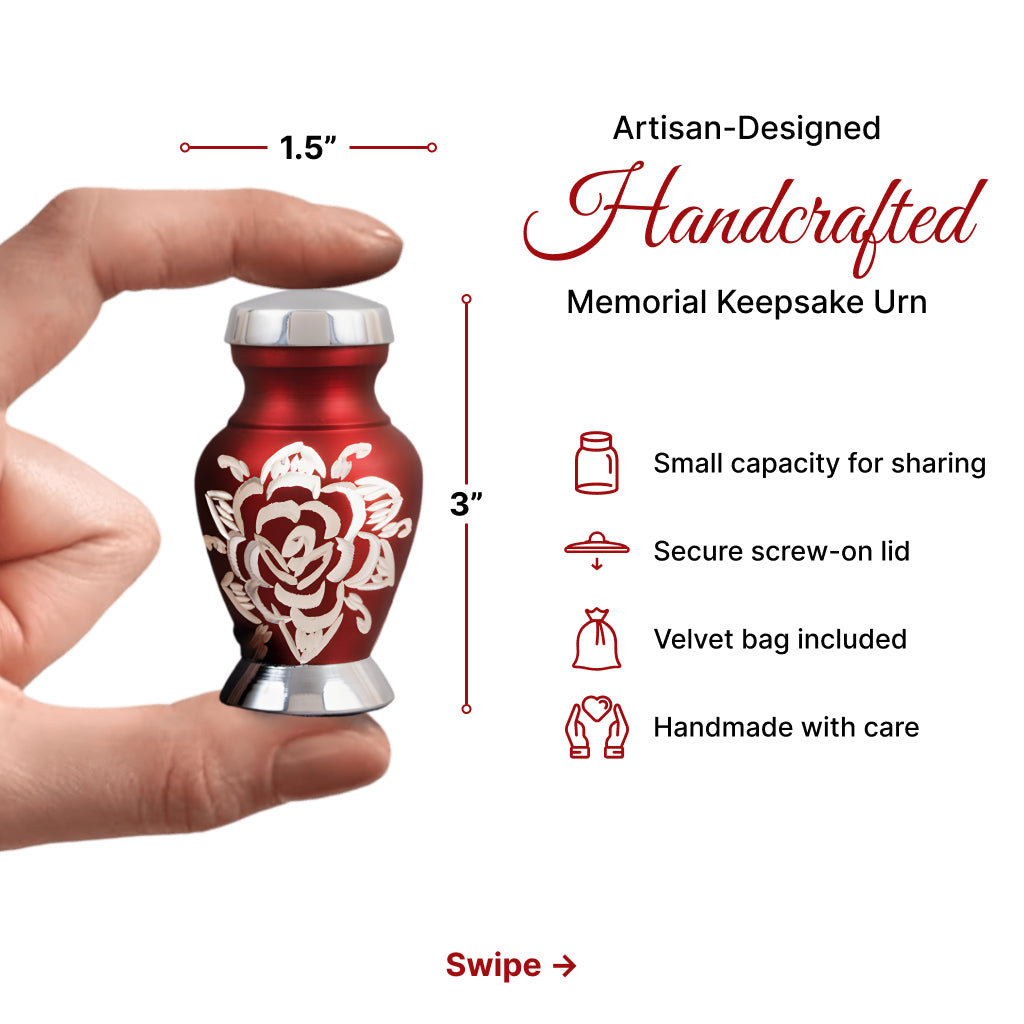 Rose & Silver Image Urn