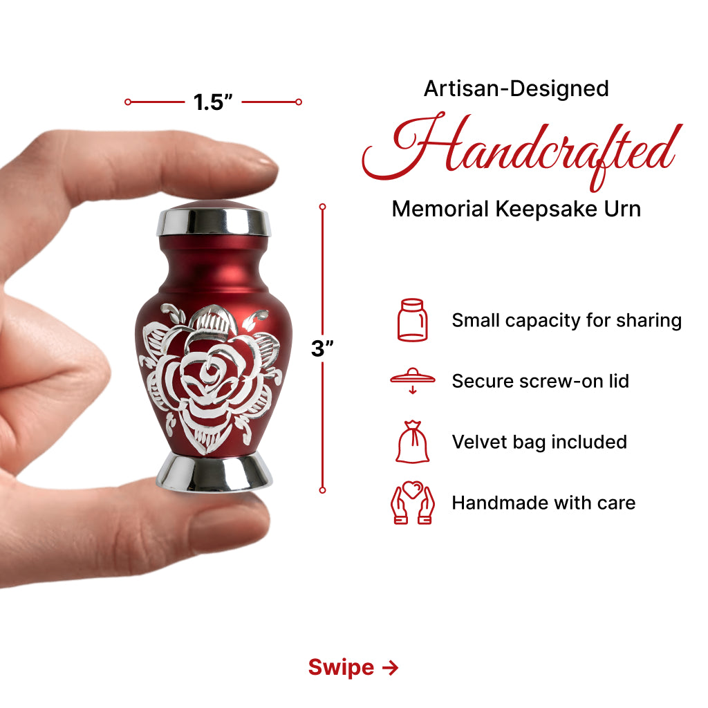 Rose & Silver Image Urn