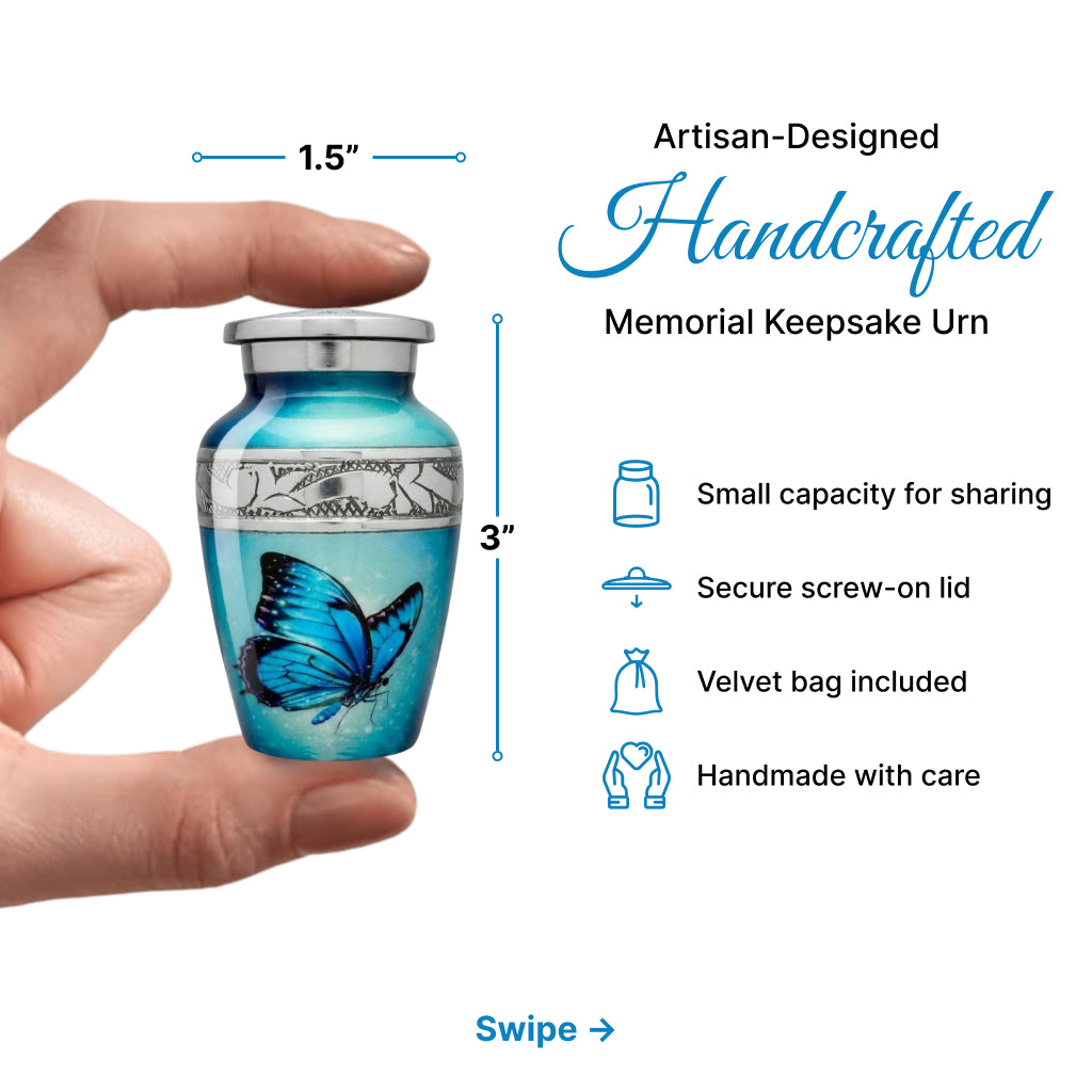 Butterfly Engraved Cremation Urn