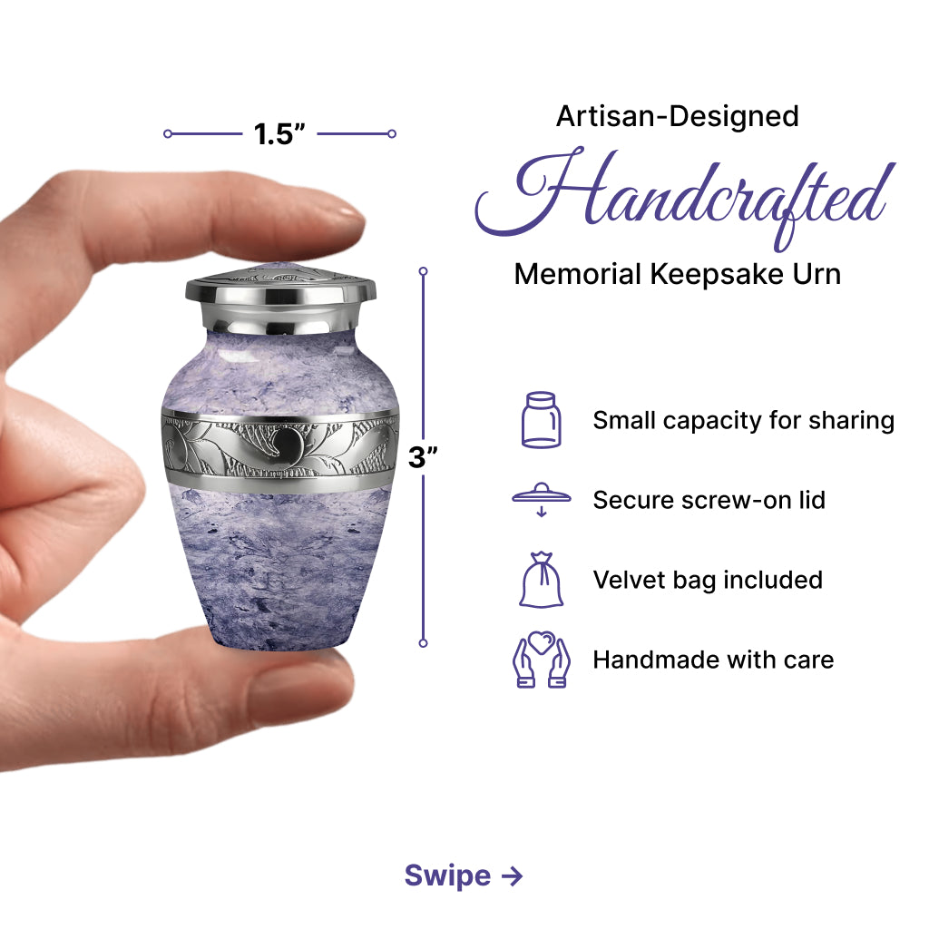 Pearl & Silver Hand-Engraved Urn