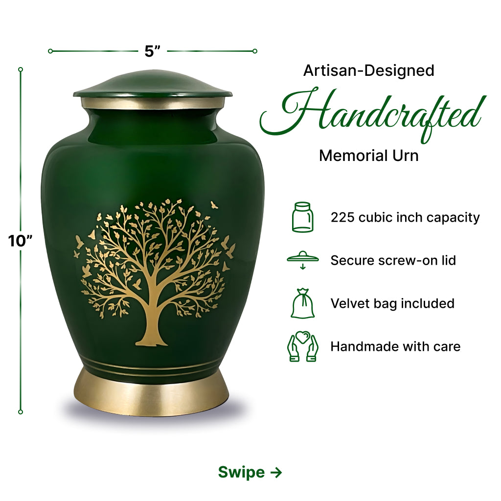 Ornate Tree of Life Motif Urn