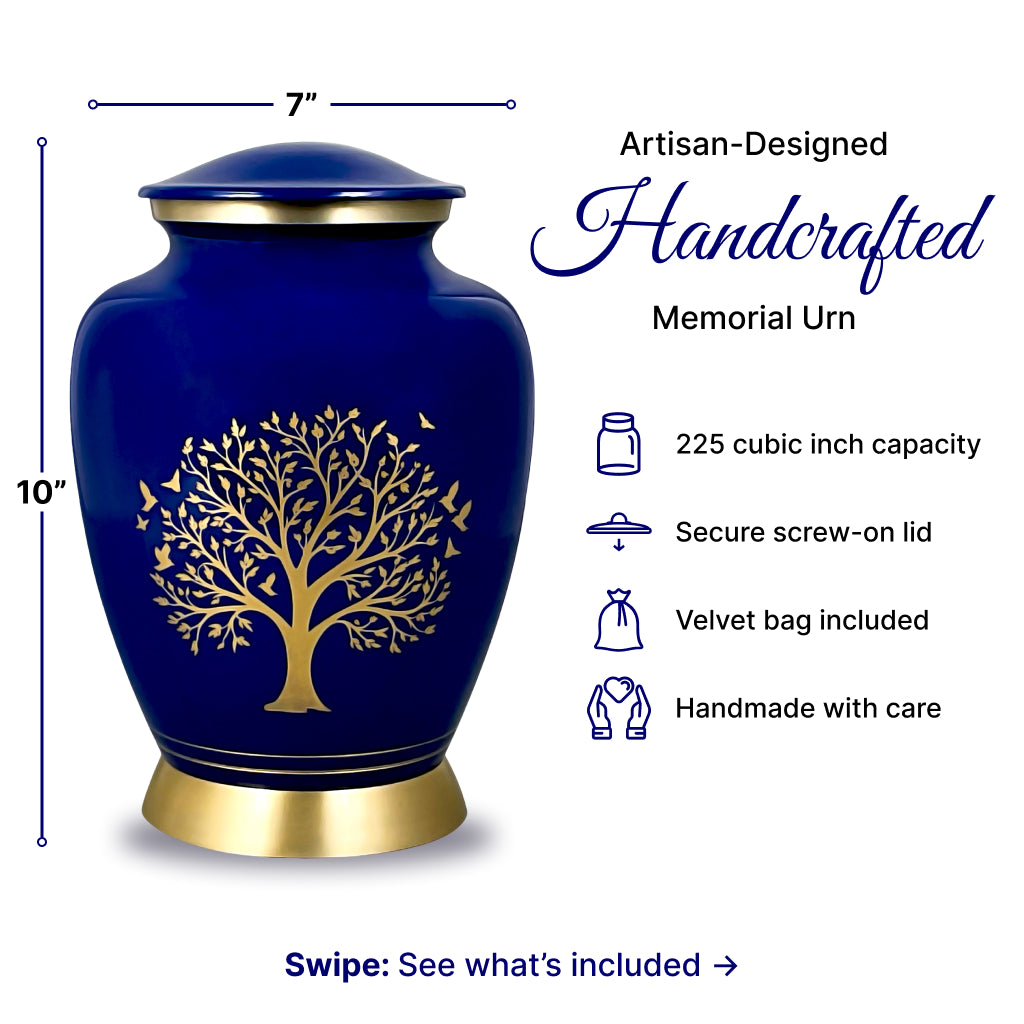 Ornate Tree of Life Motif Urn