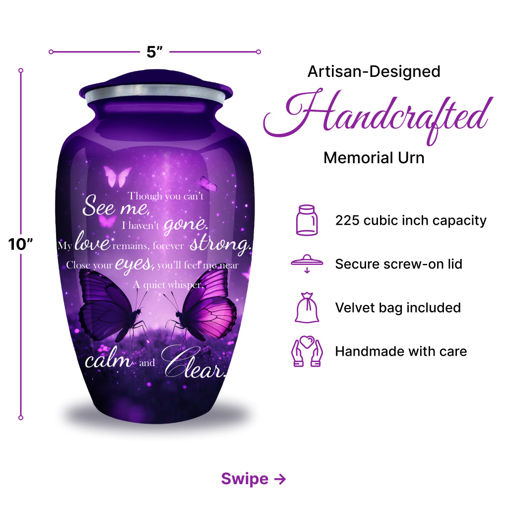 Butterfly Engraved Cremation Urn