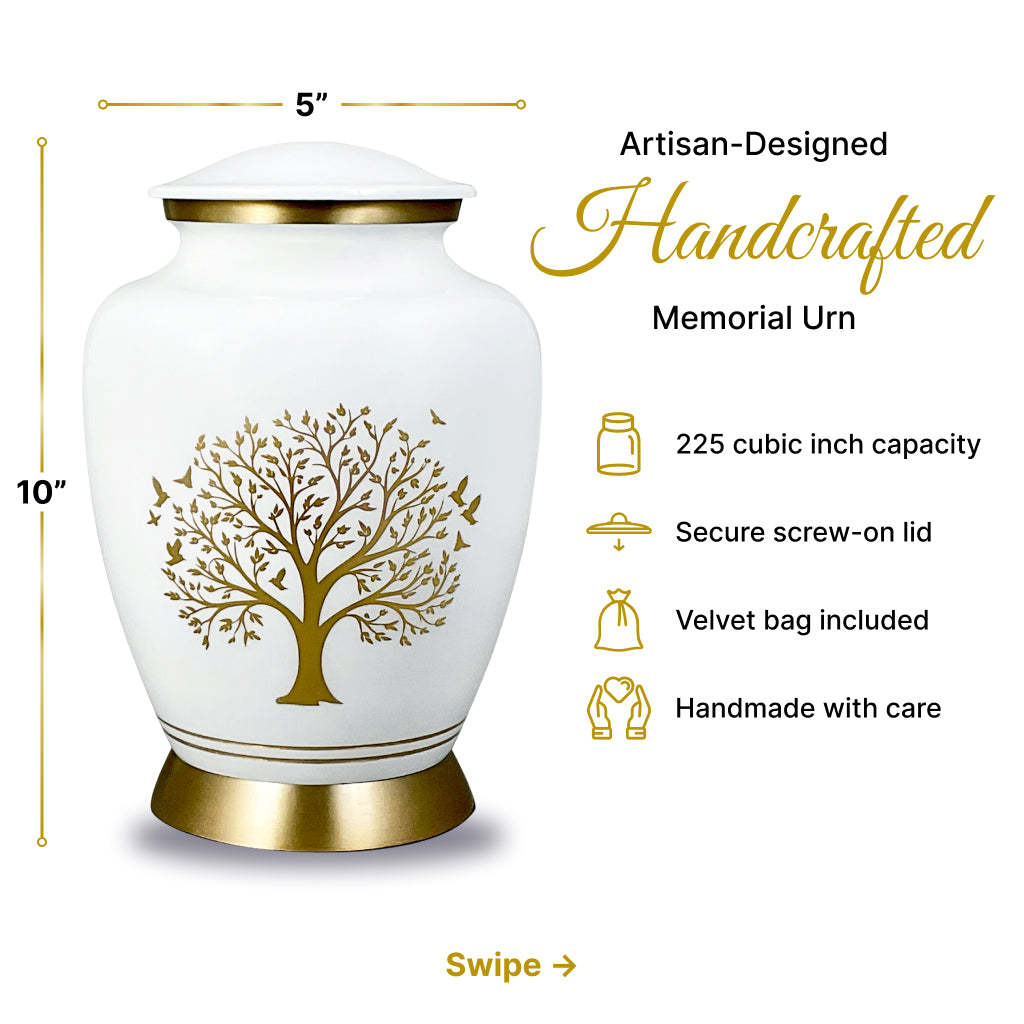 Ornate Tree of Life Motif Urn