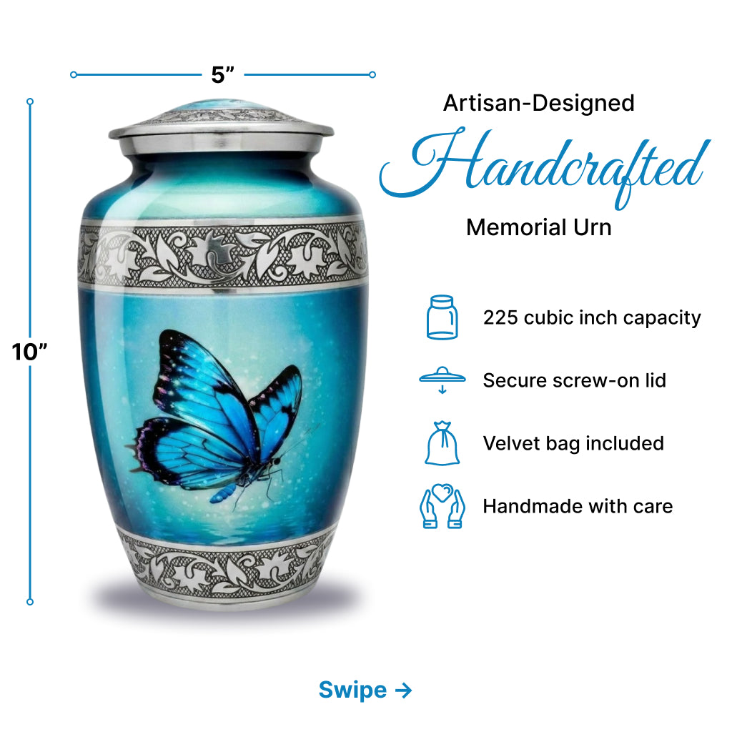 Butterfly Engraved Cremation Urn