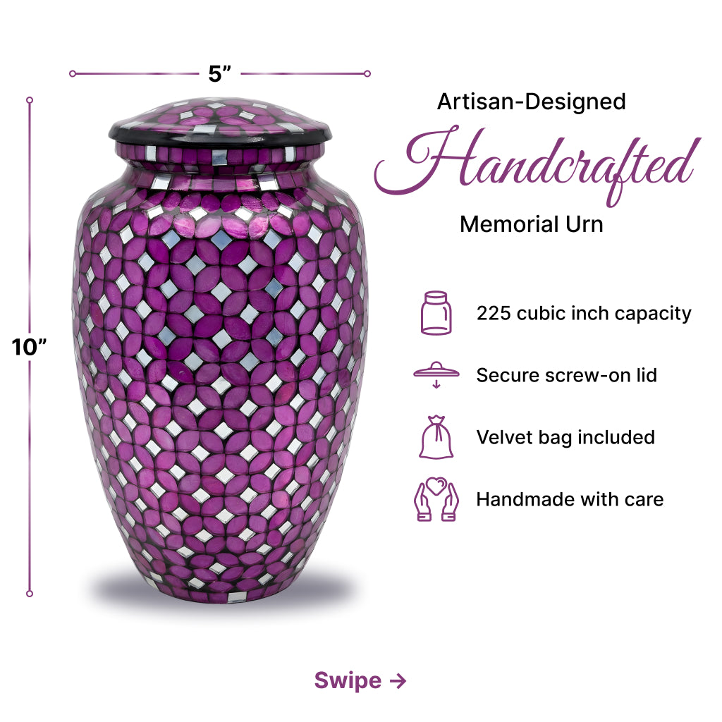 Elegant Mosaic Cremation Urn
