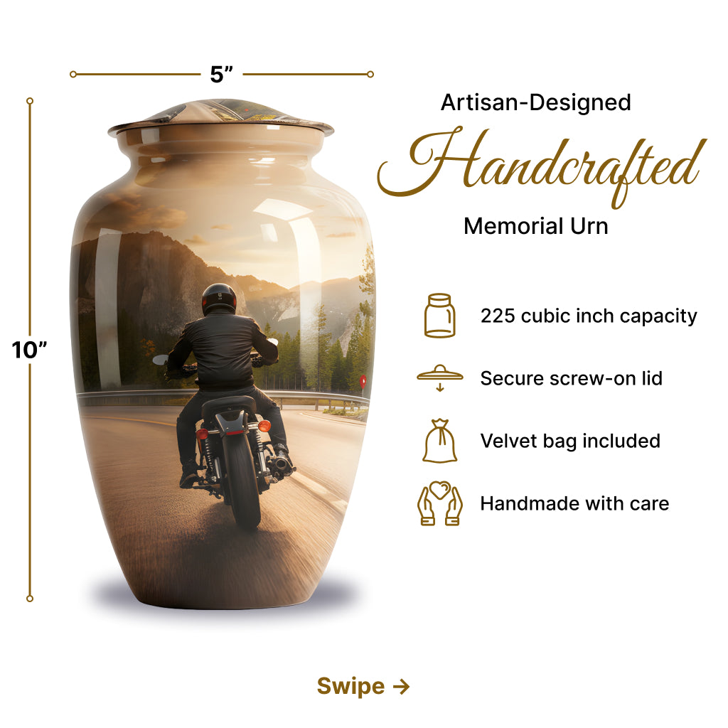 Motorcycle Image Urn