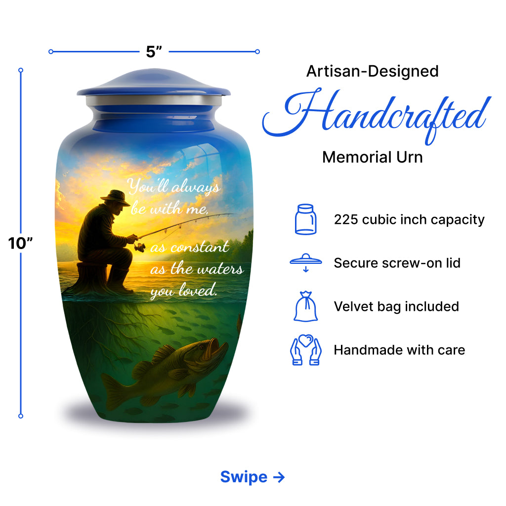Fishing Image Urn