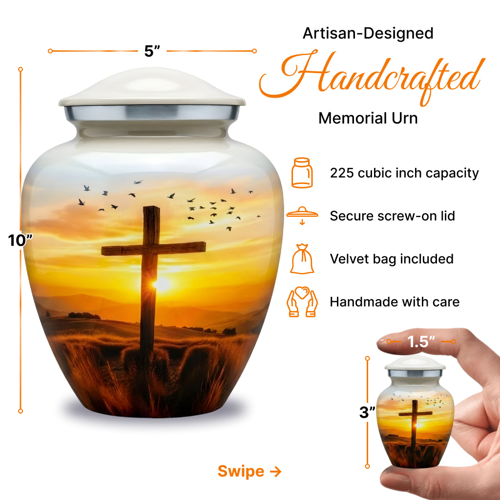 Cross Image Cremation Urn
