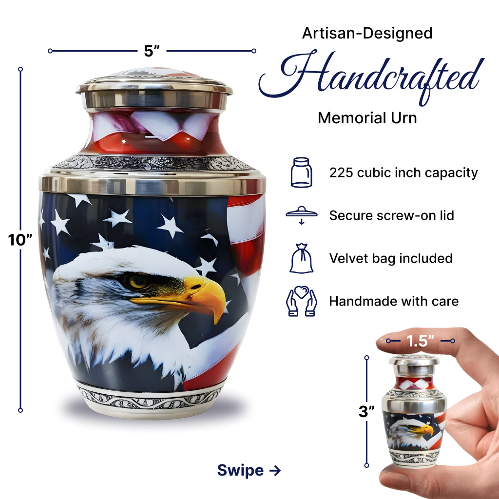 Eagle American Flag Premium Urn