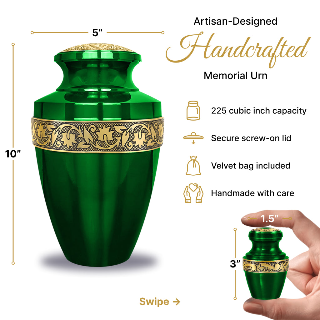 Engraved Grecian Cremation Urn
