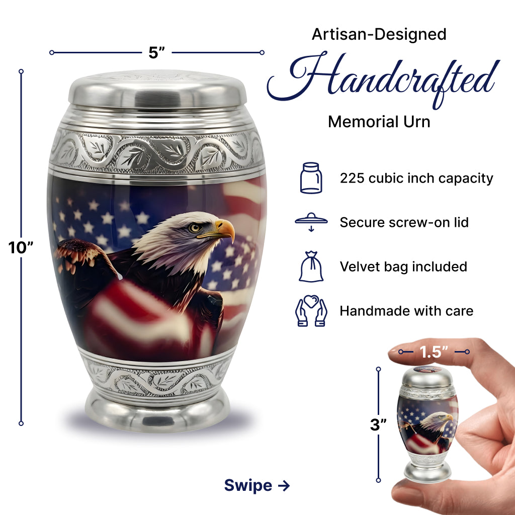 Eagle American Flag Premium Urn