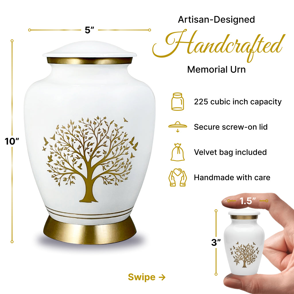 Ornate Tree of Life Motif Urn