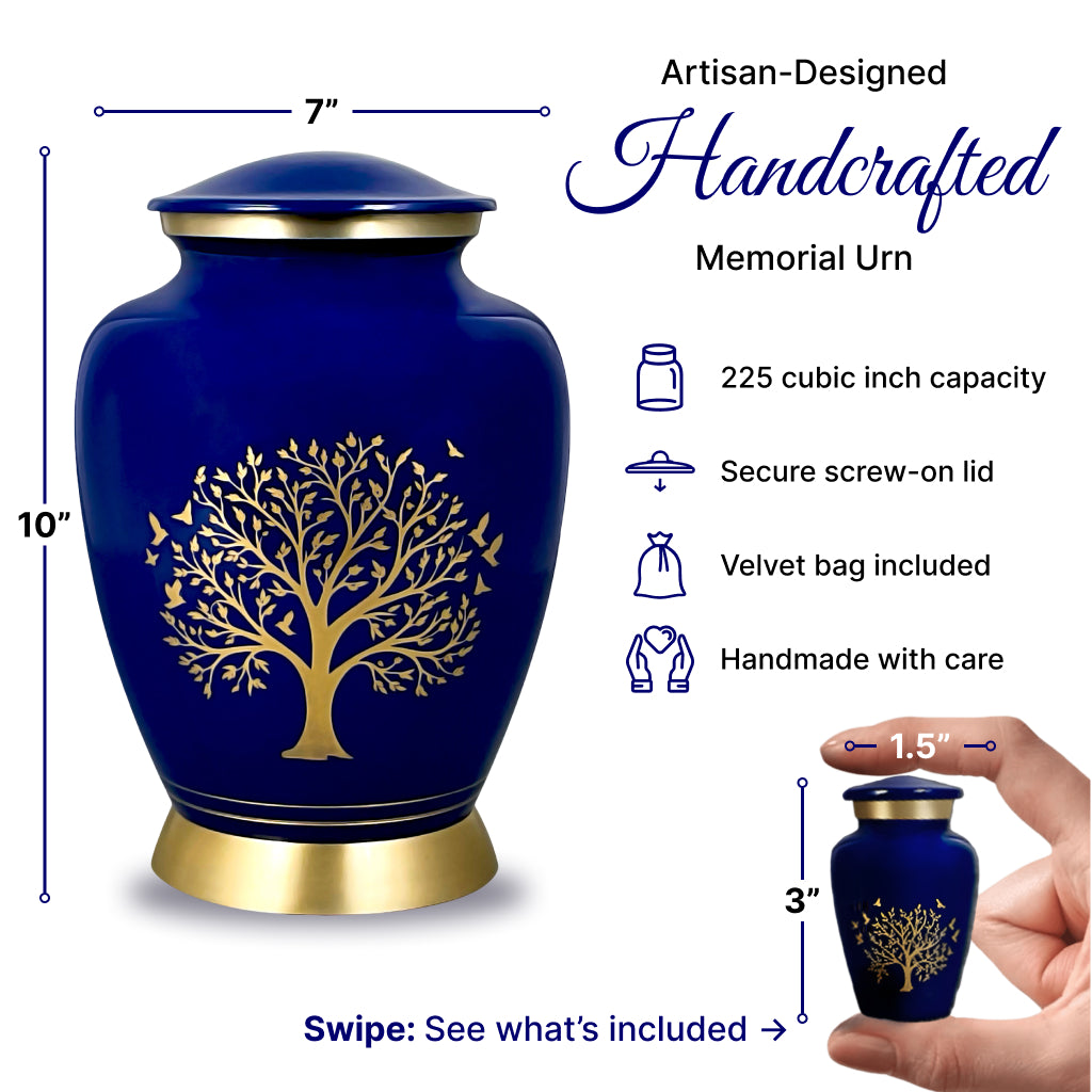 Ornate Tree of Life Motif Urn