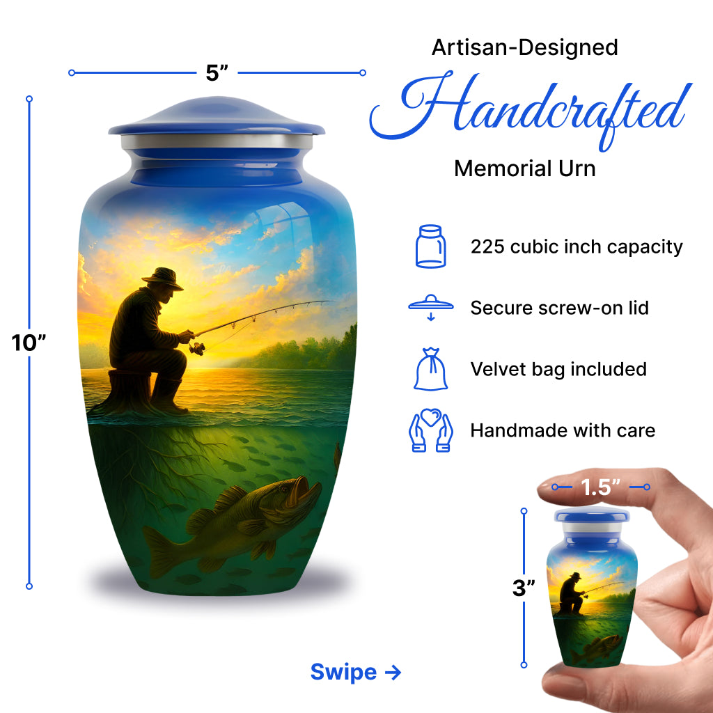 Fishing Image Urn