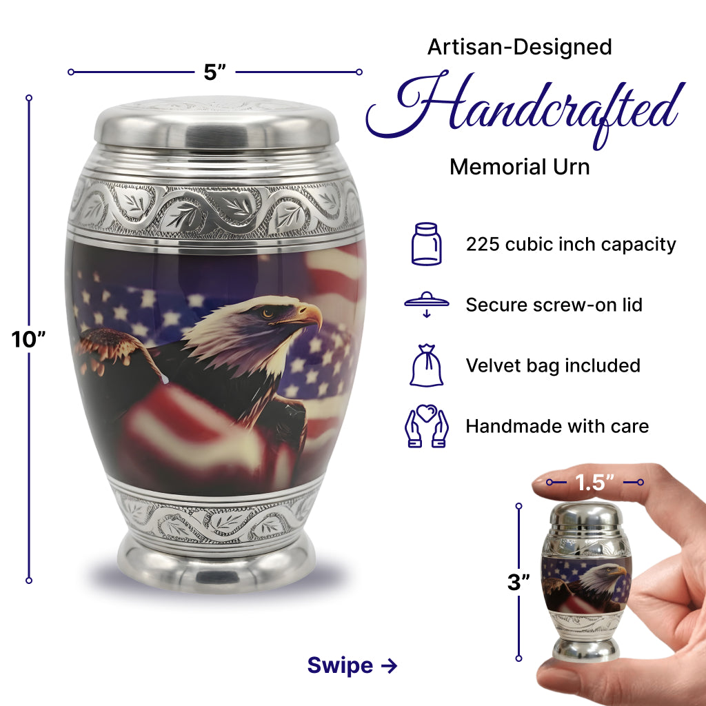 Eagle American Flag Premium Urn