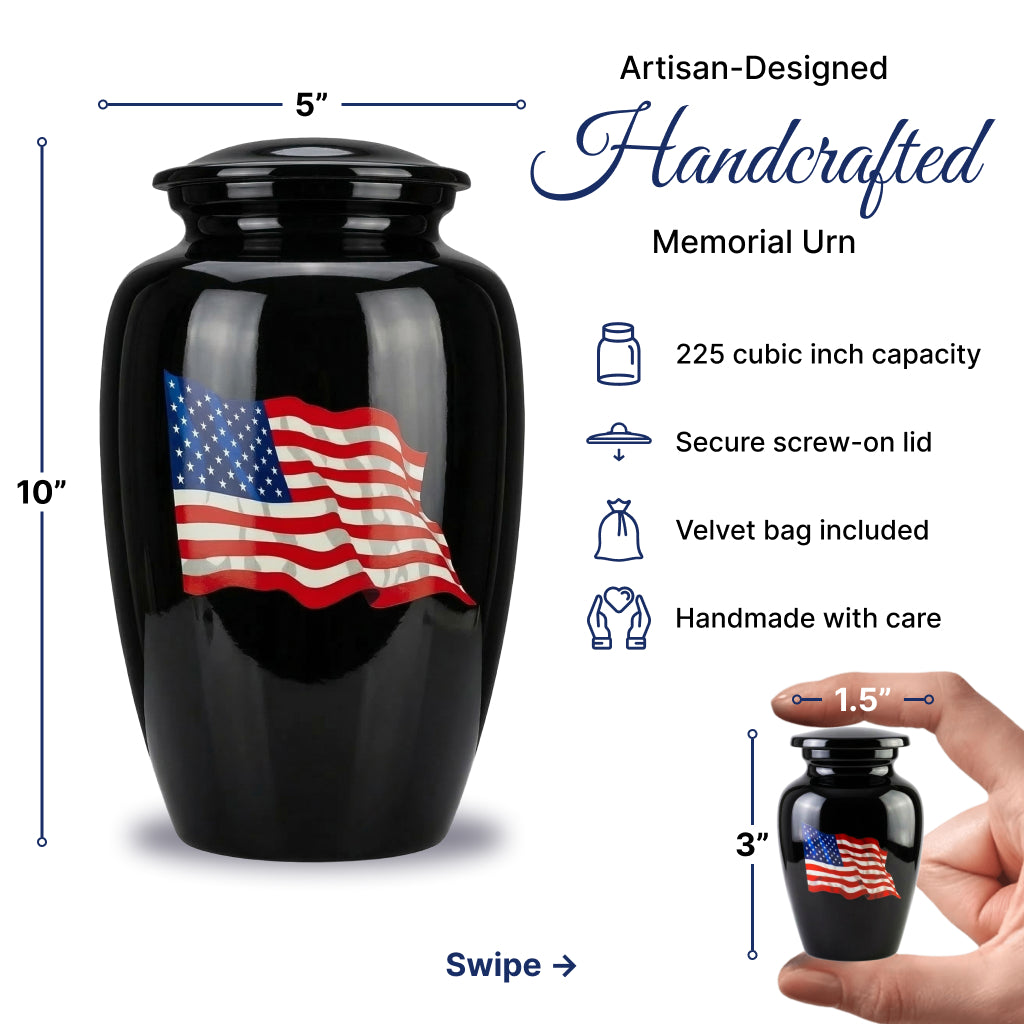 American Flag Tribute Urn