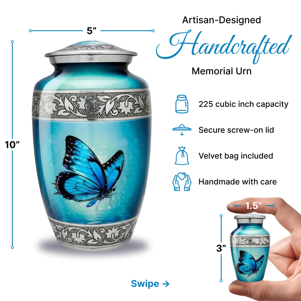 Butterfly Engraved Cremation Urn
