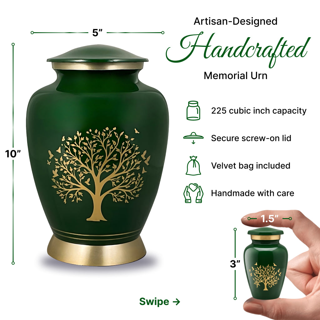 Ornate Tree of Life Motif Urn