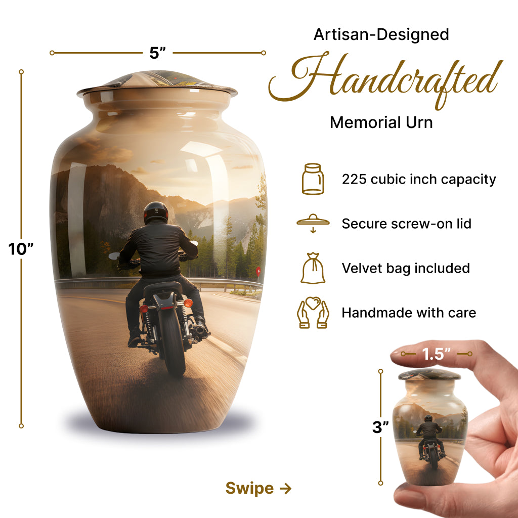 Motorcycle Image Urn