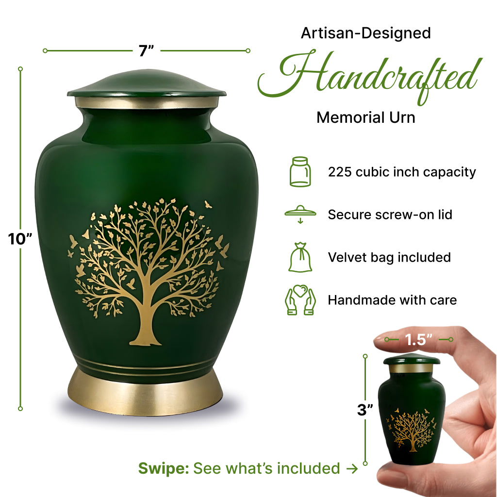 Ornate Tree of Life Motif Urn