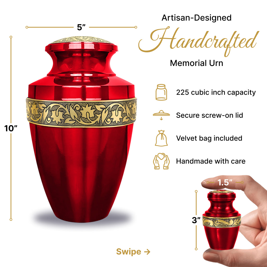 Engraved Grecian Cremation Urn