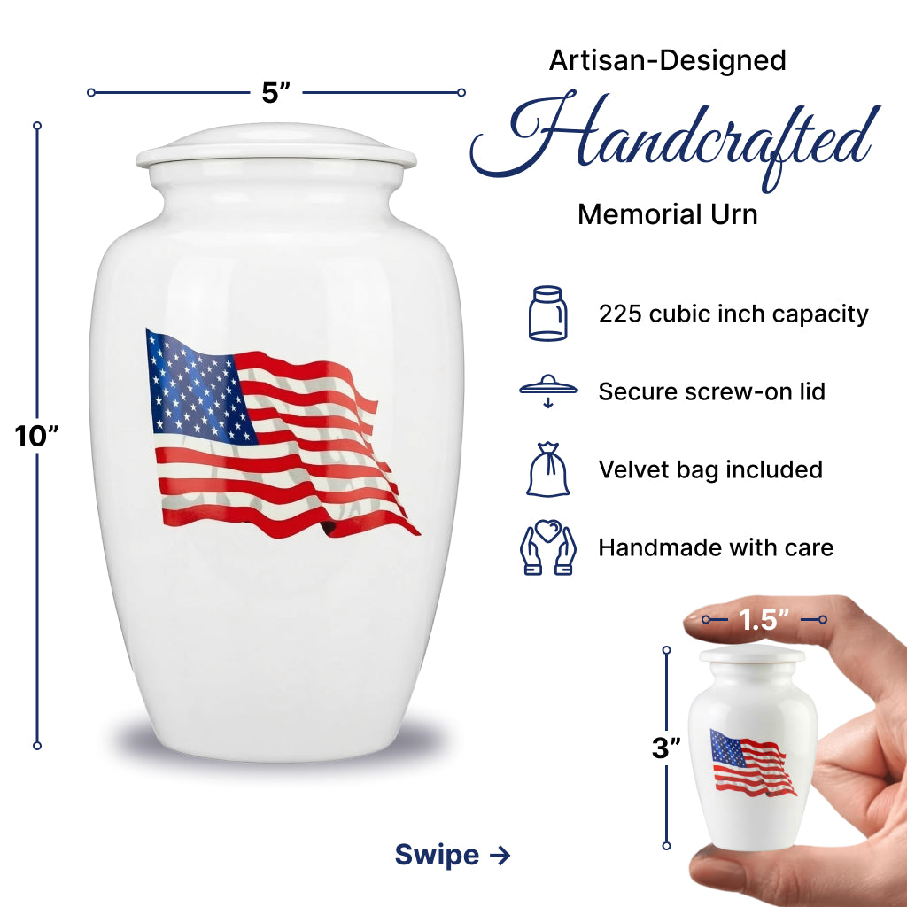 American Flag Tribute Urn