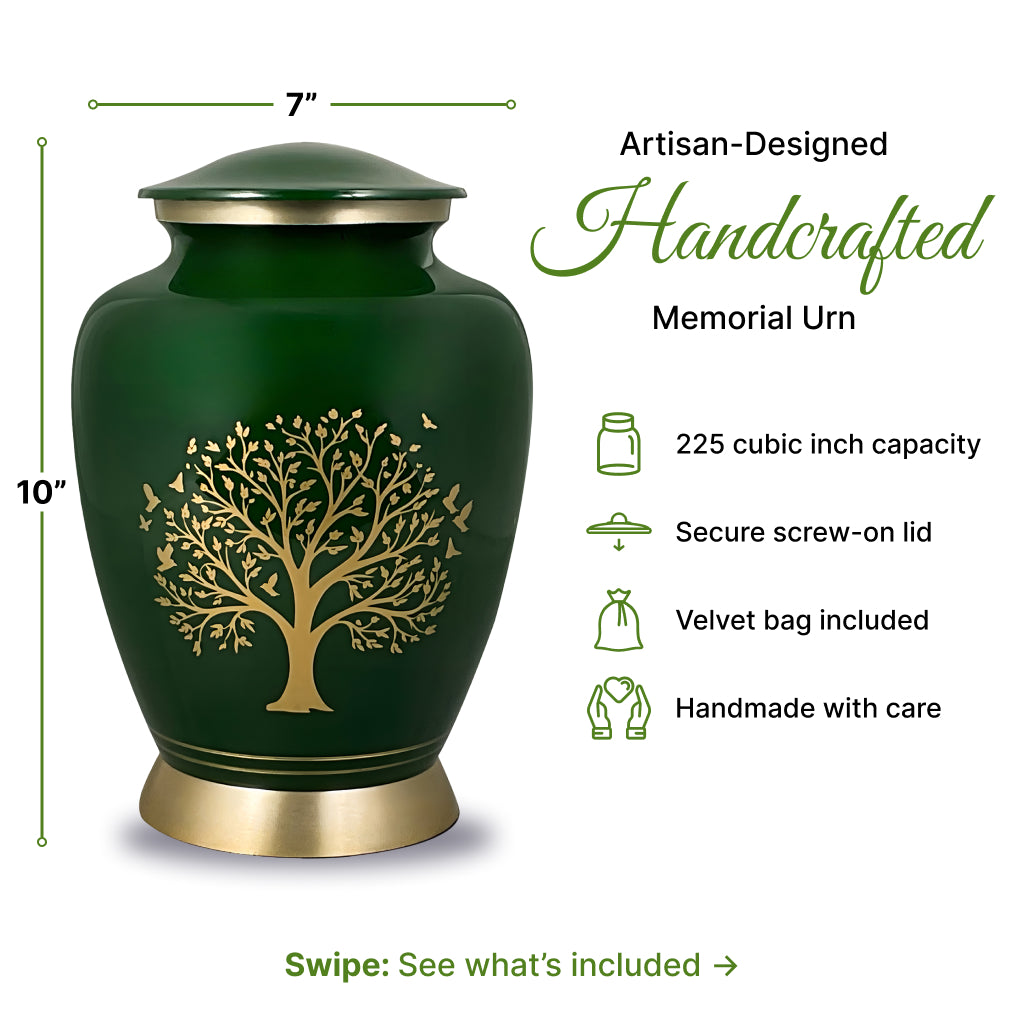 Ornate Tree of Life Motif Urn