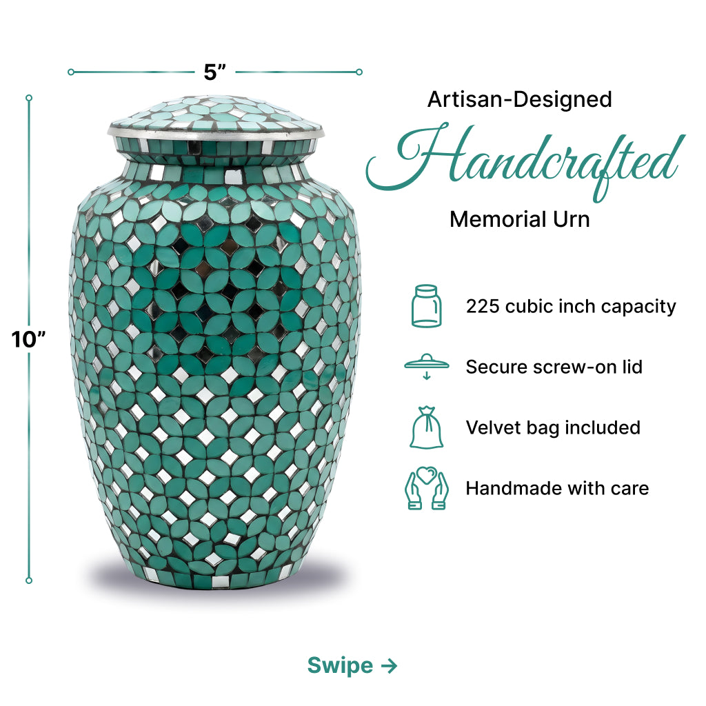 Elegant Mosaic Cremation Urn