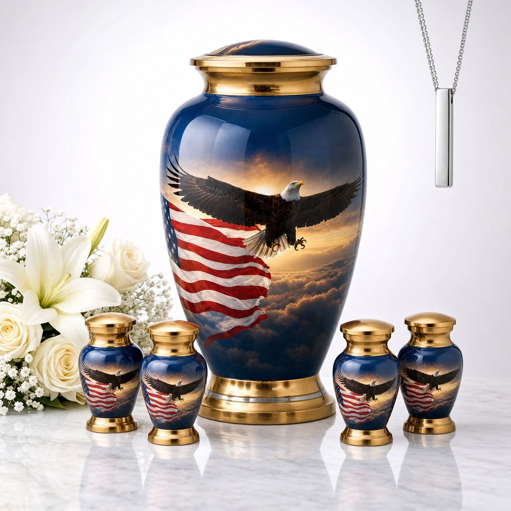 Eagle American Flag Premium Urn