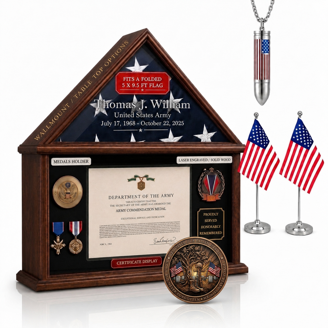 Memorial Flag Display Case
